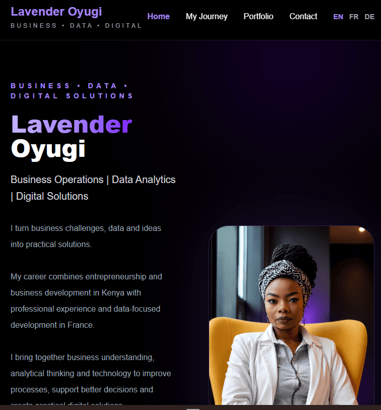 Lavender Professional Platform mobile homepage